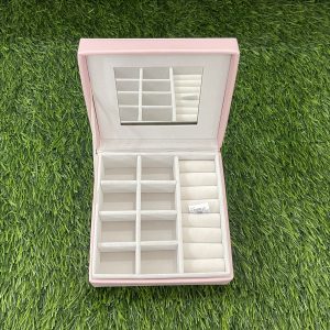 Sophia Pink Square Medium Jewelry Box