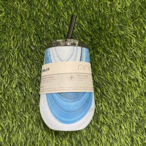 Wine Tumbler with Straw - Blue