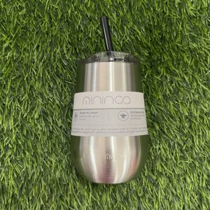 Wine Tumbler with Straw - Silver